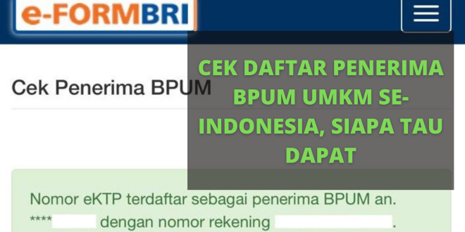 Cara Cek Daftar Penerima BPUM UMKM Se-Indonesia