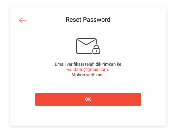 email verifikasi dikirim mellaui email untuk reset password lupa